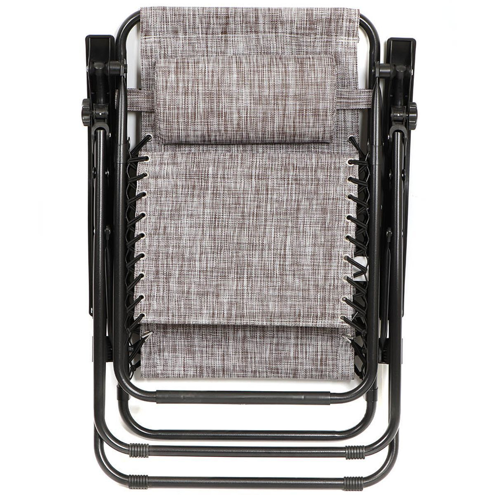Шезлонг пляжный складной, металл, 165х65х110 см, 100 кг, 2 положения спинки, коричнево-серый, Green Days