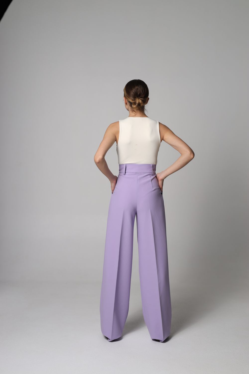 Брюки-палаццо лиловый