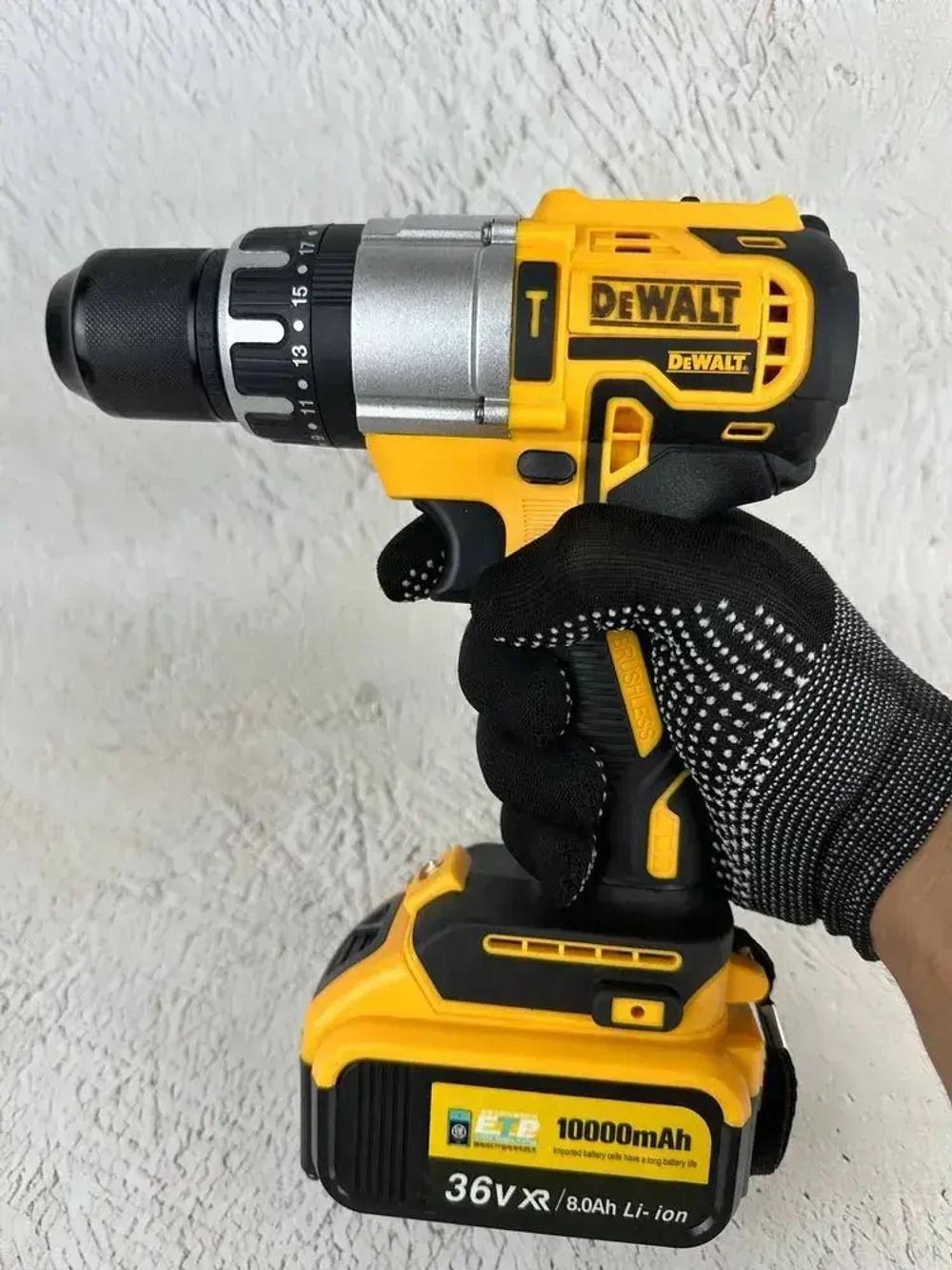 Дрель шуруповерт аккумуляторная ударная Dewalt 36В 2 АКБ в кейсе с набором инструментов