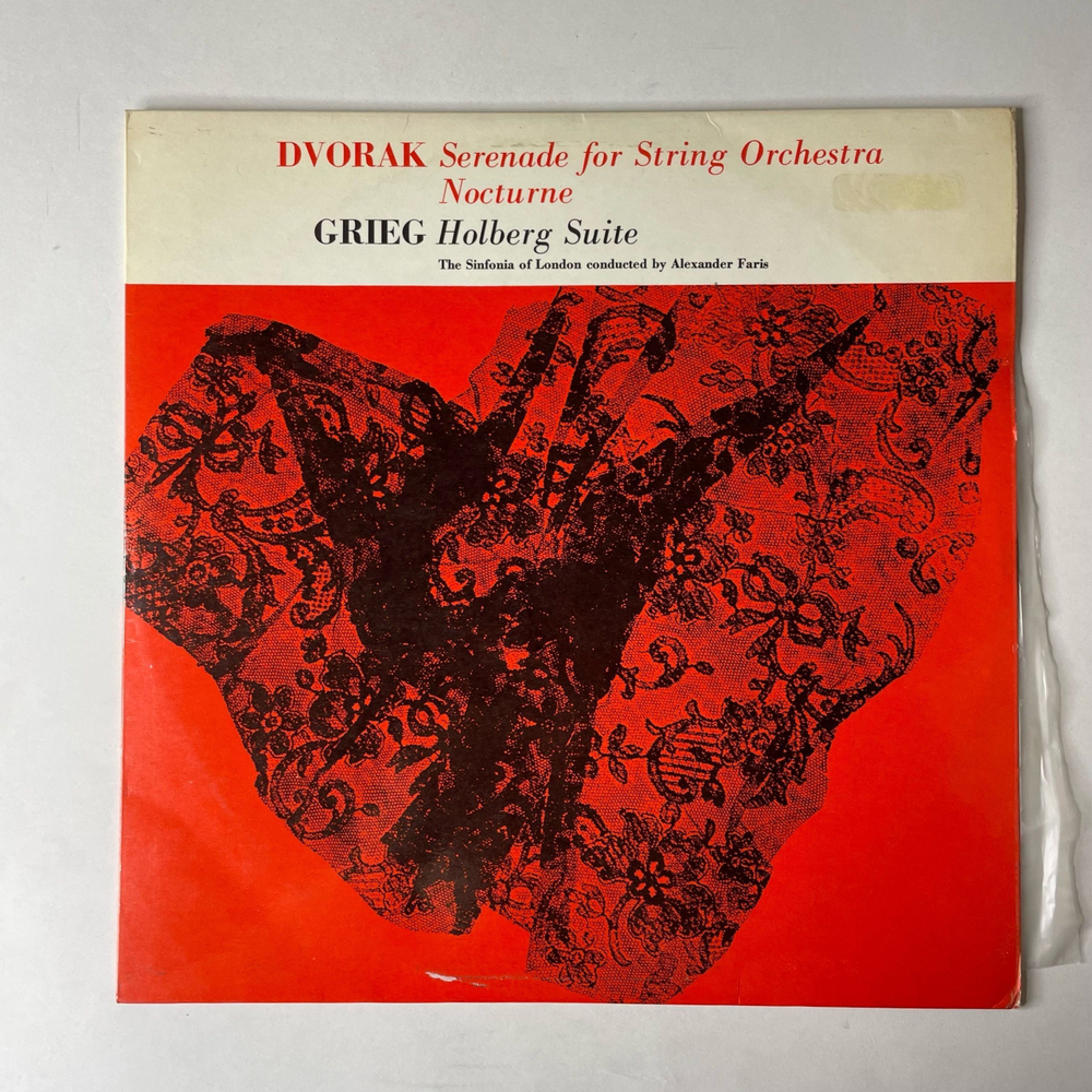 Винтажная виниловая пластинка LP Dvorak Дворжак, Grieg Григ,Serenade For String Orchestra, Nocturne / Holberg Suite (Англия 1965)