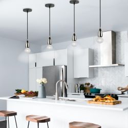 DLC-T-S32-E27 TS-1M-BL PEARL BLACK Патрон декоративный. серия Techno. с проводом 1м и креплением. Материал алюминий. Цвет черный жемчуг. ТМ Uniel.