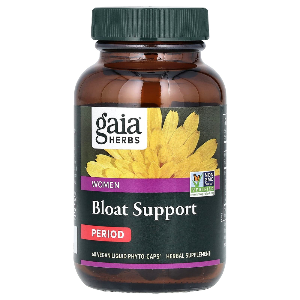 Gaia Herbs, для женщин, добавка при вздутии живота, при менструации, 60 веганских капсул Phyto-Caps