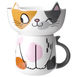 НАБОР ДЛЯ ЗАВТРАКА LEFARD "CAT", 2 ПР.: САЛАТНИК 500МЛ, КРУЖКА 450МЛ