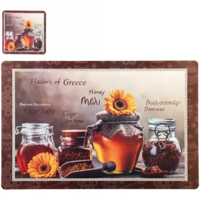 Салфетка на стол 43*28см в наборе 6+6шт «Специи»