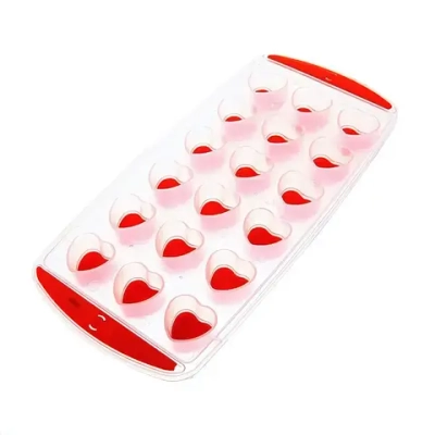 Форма для льда пластиковая с силиконом «Сердечки» 24*11 см