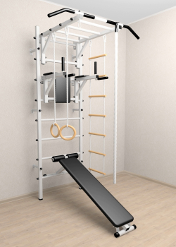 Шведская стенка Sv Sport усиленная 625 (Турник рукоход/Брусья/Скамья/Канат/Кольца/Лестница)