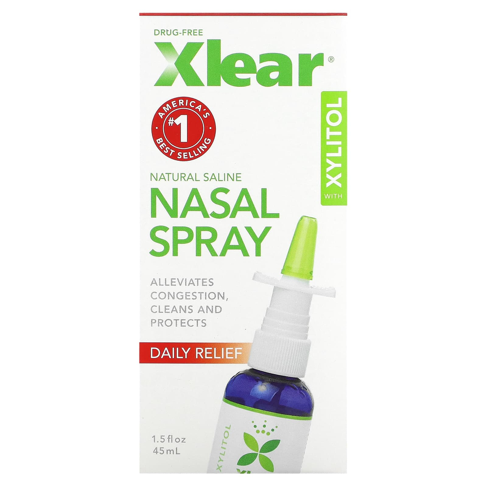 Xlear, назальный спрей с солевым раствором и ксилитолом для ежедневного облегчения состояния, 45 мл (1,5 жидк. унции)