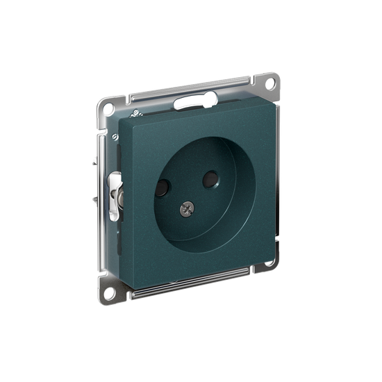 ATLASDESIGN РОЗЕТКА без заземления со шторками, 16А, механизм, ИЗУМРУД