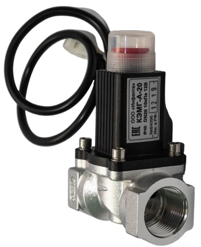 Клапан электромагнитный газовый КЭМГ-А-20, 12В