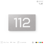 Номер на дверь квартиры 112, табличка на дверь для офиса, кабинета, аудитории, склада, голубой 120х70 мм, Айдентика Технолоджи