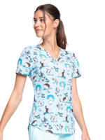 Топ медицинский женский Cherokee CK637, морской, S