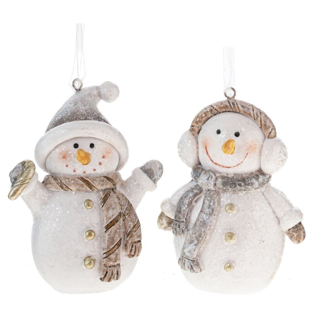 GAEM Фигурка декоративная подвесная "Снеговик", L7 W3,5 H9 см, 2в.