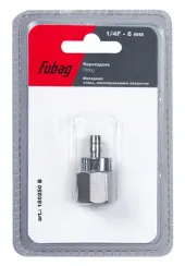 Переходник Fubag с 1/4"F на елочку 6 мм в блистере