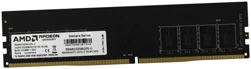 Оперативная память 8GB DDR4 3200MHz AMD Radeon R9 Gamer Series R948G3206U2S-U Retail Pack