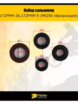 Набор сальников 172FMM-5 (PR250 с балансиром)