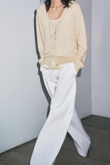 ZARA ДВУХСЛОЙНЫЙ КАРДИГАН, ПЕСОЧНЫЙ