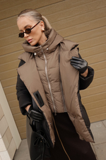 Пуховик с застежкой-клапаном средней длины