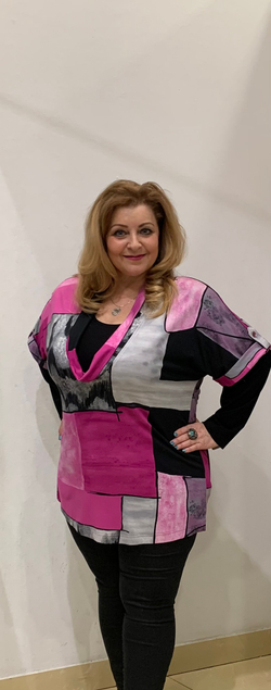 Яркий блузон-двойка с длинным рукавом