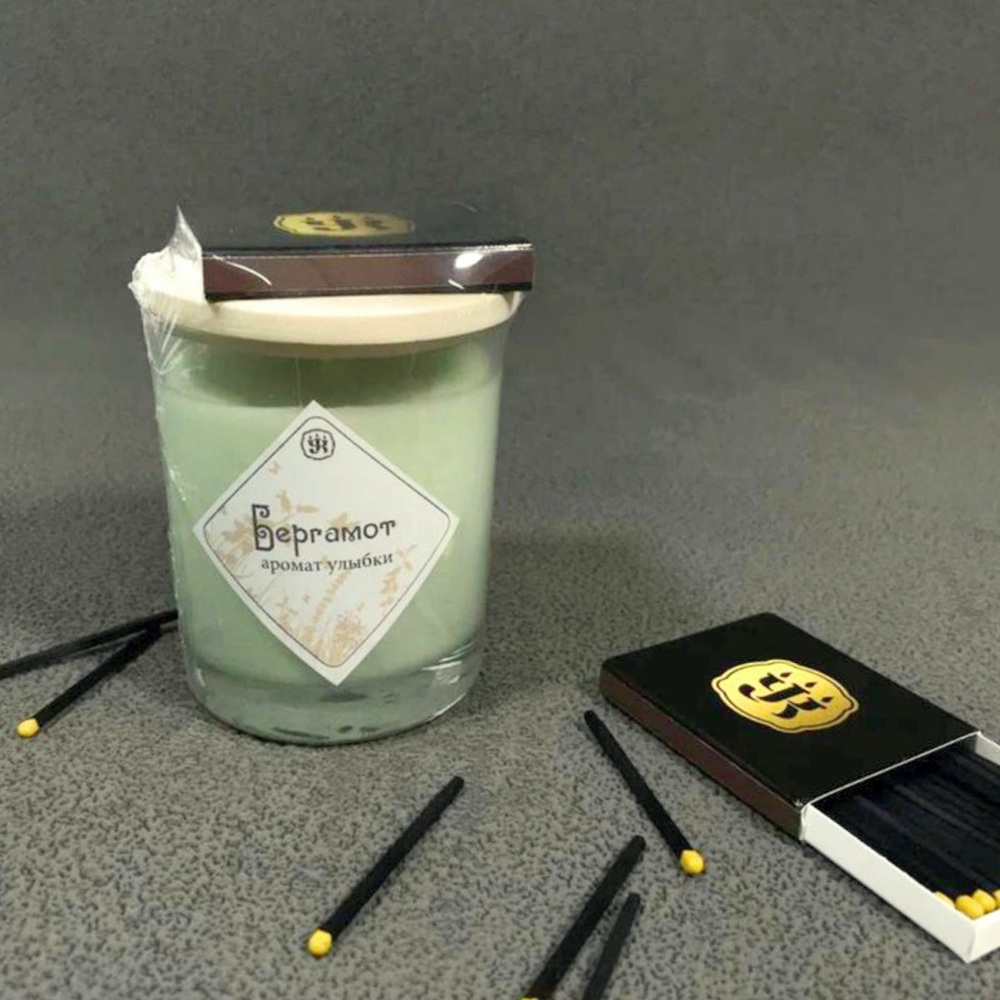 Свеча ароматическая с эфирным маслом бергамота
