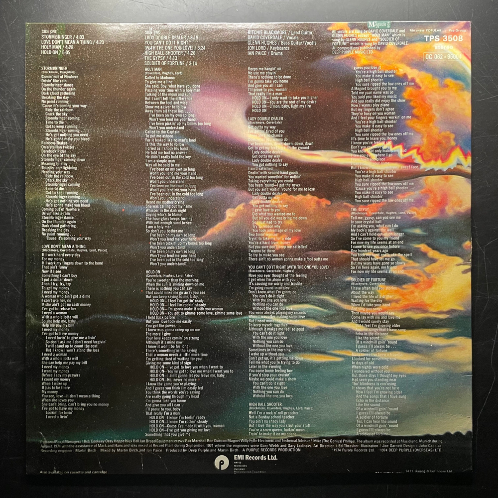 Deep Purple ‎– Stormbringer (Дания 1974г.)