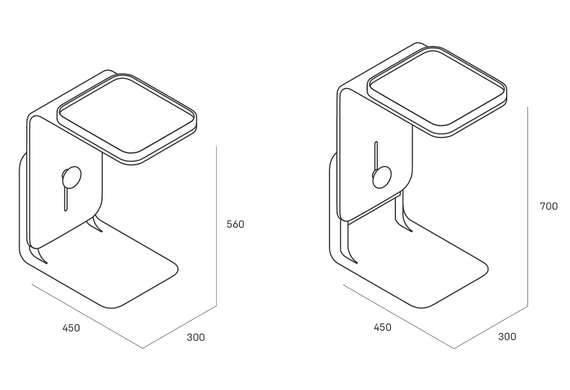 Журнальный столик Stolik 90, черный ясень/черный