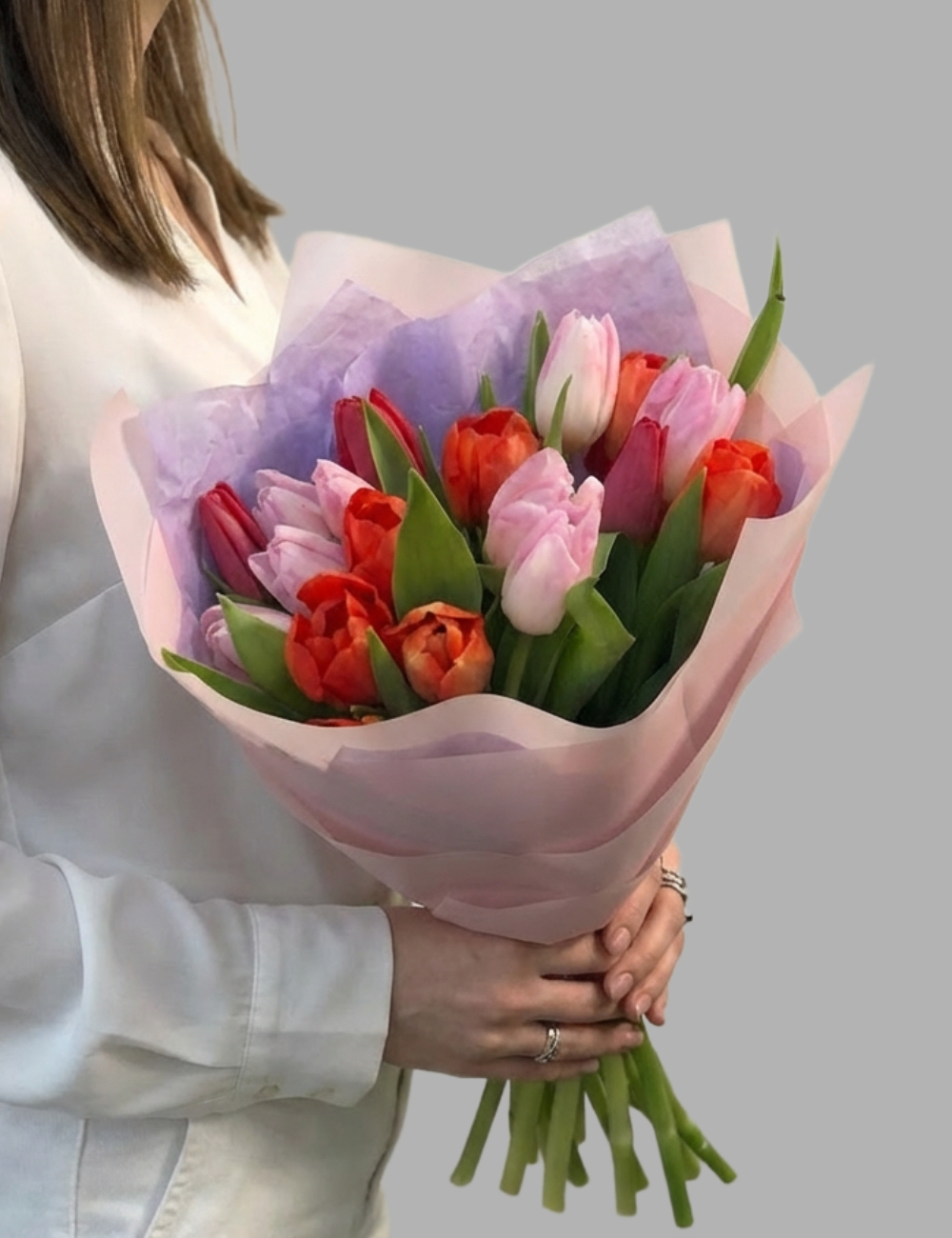 Букет из тюльпанов микс