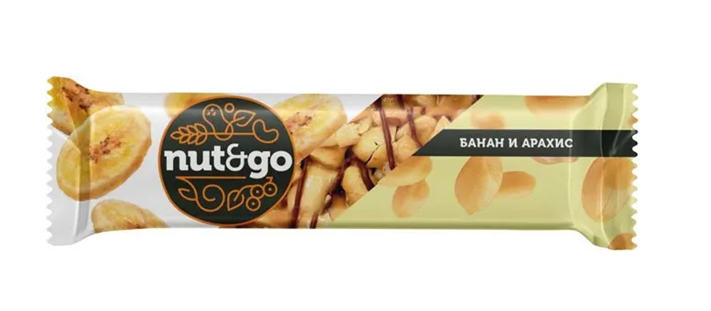 Батончик Nut and Go банан и арахис 42 гр