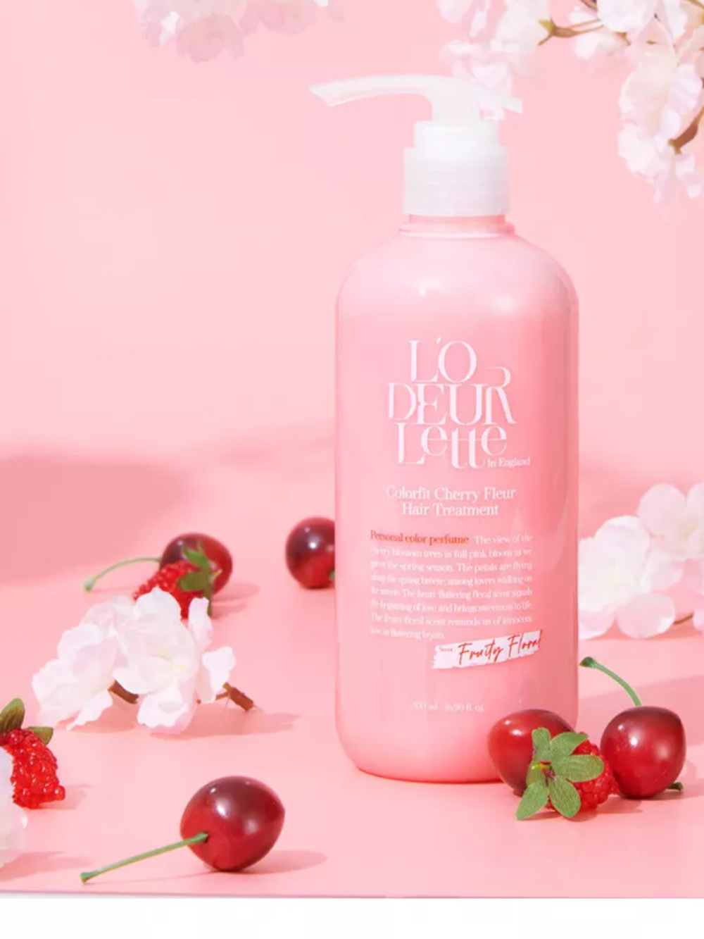 L'ODEURLETTE Парфюмированная маска для волос c ароматом цветка вишни - IN ENGLAND COLOR FIT CHERRY FLEUR HAIR TREATMENT ,500мл