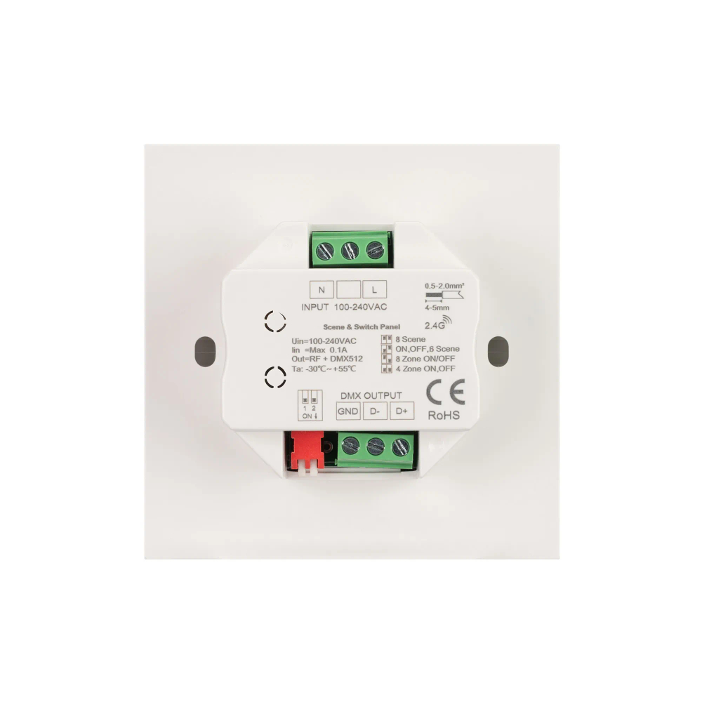 INTELLIGENT ARLIGHT Кнопочная панель SMART-DMX512-801-22-8G-8SC-DIM-IN White (230V, 2.4G) (IARL, IP20 Пластик, 5 лет) 037334