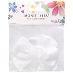 Бант для волос 8х10 см, 10х12 см, 8 см на резинке, белый, АССОРТИ, MONTE VITA, 457117