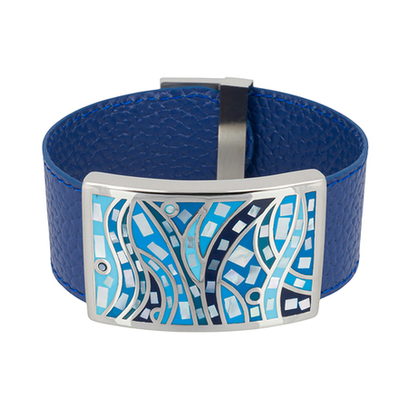 Браслет Fiore Luna на кожаном синем ремешке CB00230-12 BL/S