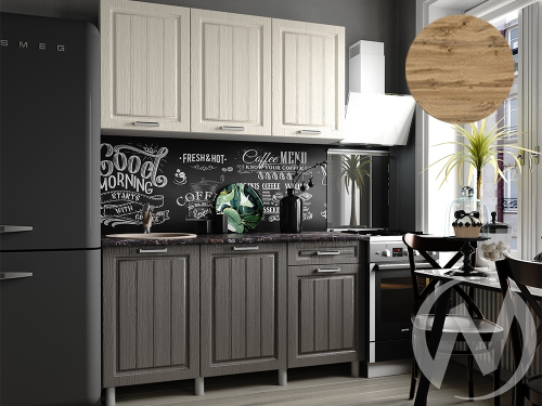 Кухня Лаура 1.5м (корпус белый/клён кремовый; клён серый) 26мм дуб вотан