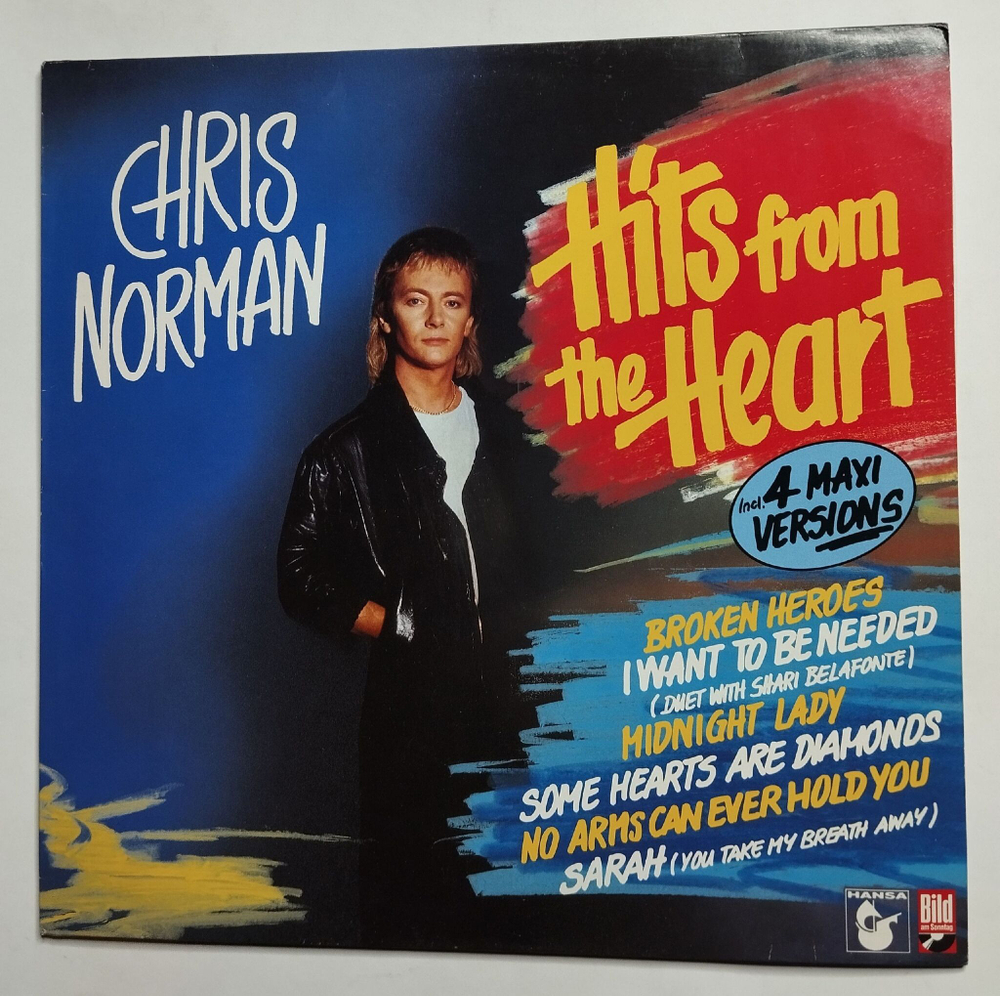 Винтажная виниловая пластинка LP Chris Norman Hits From The Heart (Germany 1988)