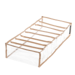 Органайзер прозрачный 40х20х10 см, 8 ячеек, Бежевый