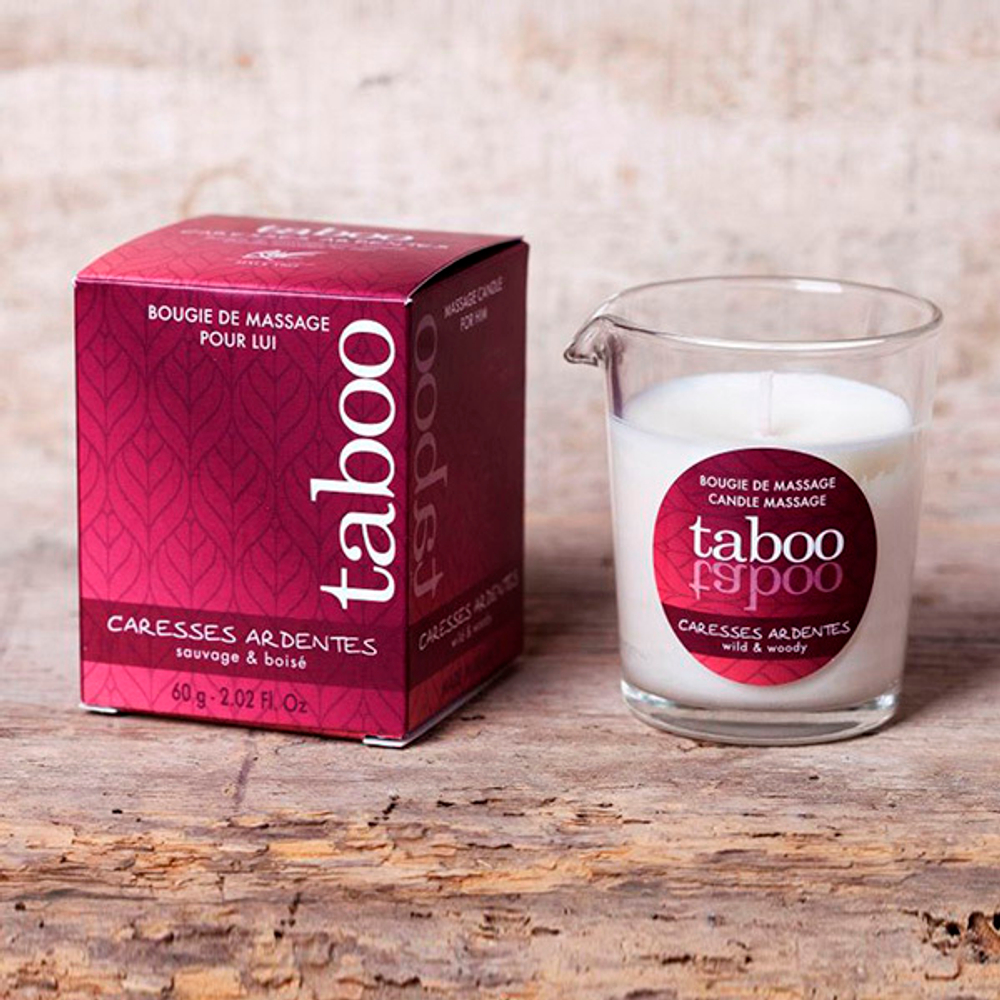 Массажная аромасвеча для мужчин Пылкие ласки Ruf Taboo Сaresses Ardentes 60г