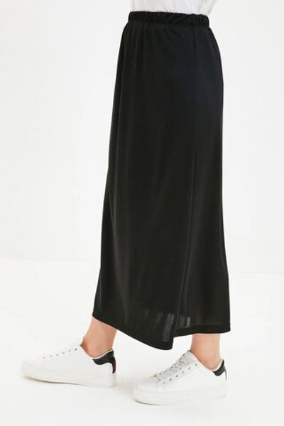 Черная трикотажная нижняя юбка с подкладкой TCTAW22EE0018