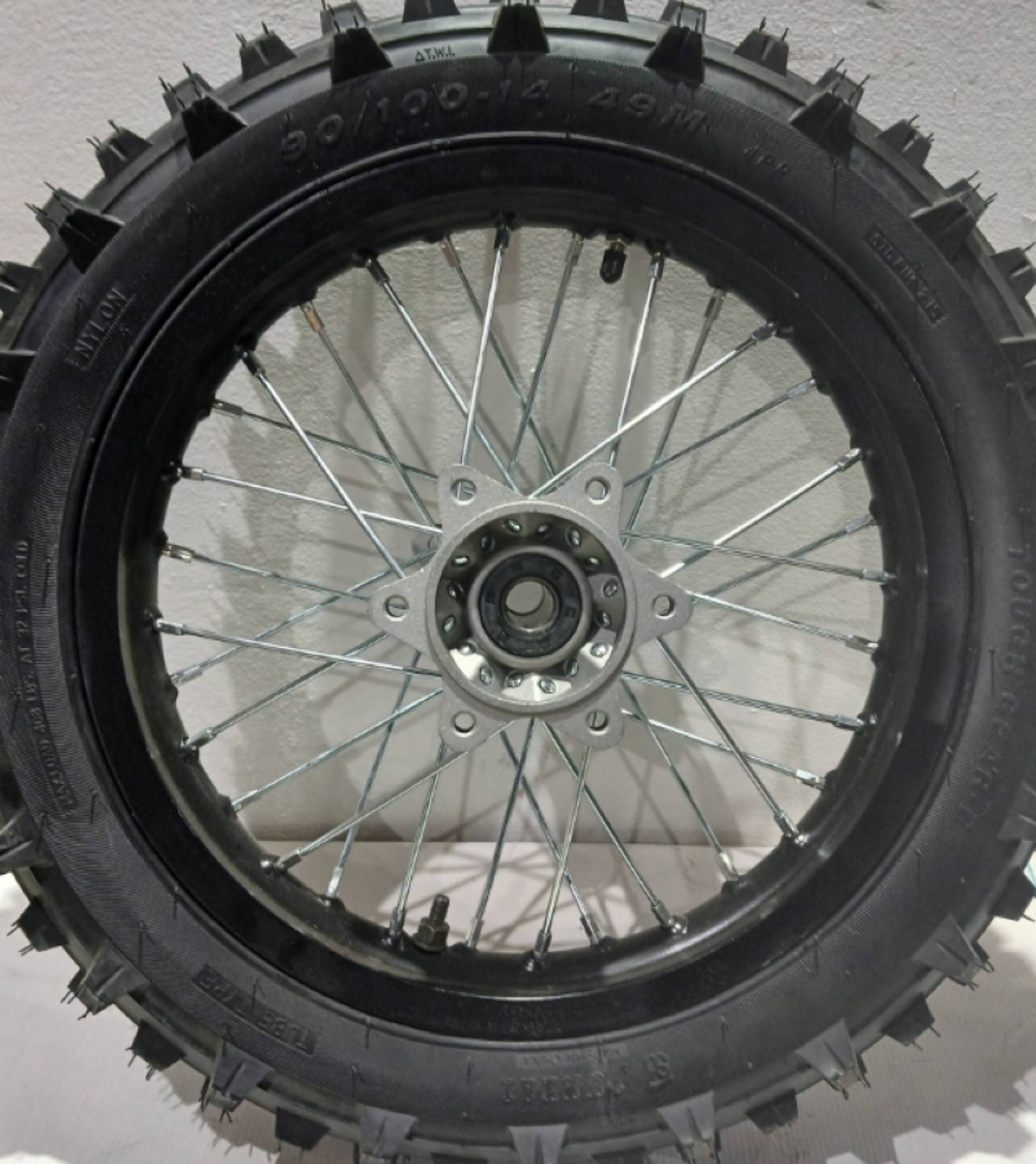 Колесо заднее в сборе 90/100-14" Питбайк PWR Racing FRZ 125