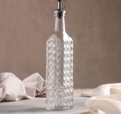 Стеклянная бутылка для соусов и масел с бугельным замком «Шипы» (500 мл.)