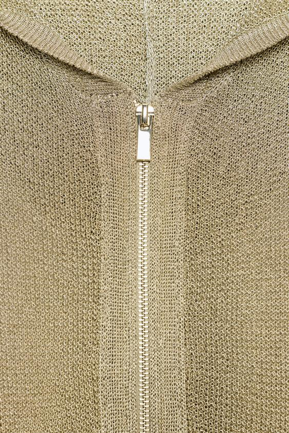 ZARA ХУДИ ИЗ ТРИКОТАЖА С МЕТАЛЛИЗИРОВАННОЙ НИТЬЮ, ЗОЛОТОЙ