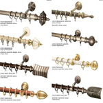 Карниз кованый Ампир Монако d30 мм однорядный, цвет латунь, белый, фарфор