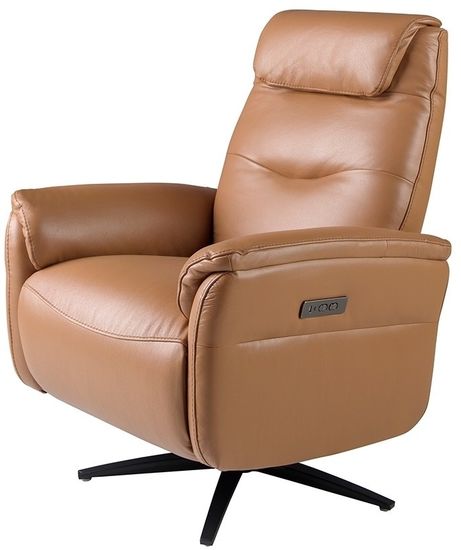 Кресло-реклайнер поворотное 5115/KM6011-M5671 из коричновой кожи Испания 
