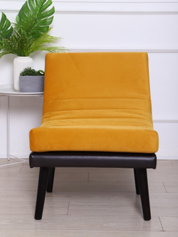 Кресло "Luna" антивандальный велюр горчичный/венге