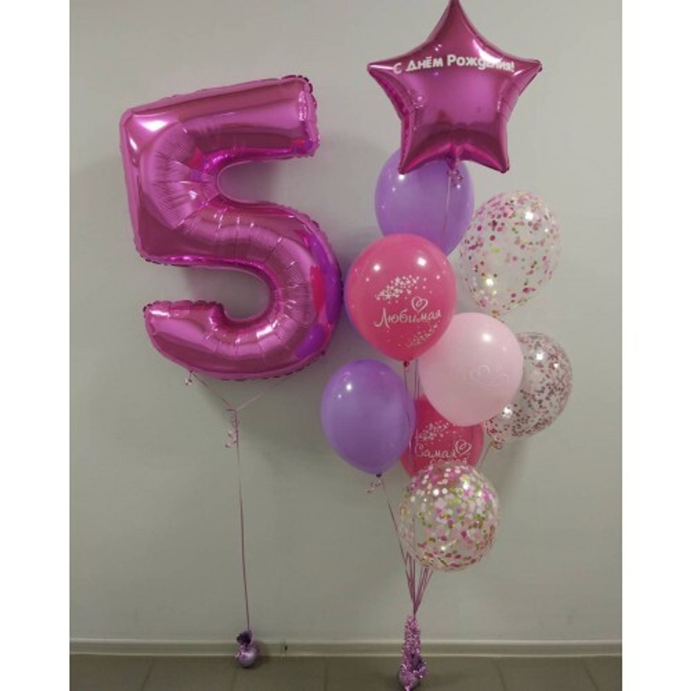 Композиция из шаров на 5 лет Девочке