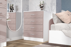 Комод Юниор-2, Шарли Pink, Белый