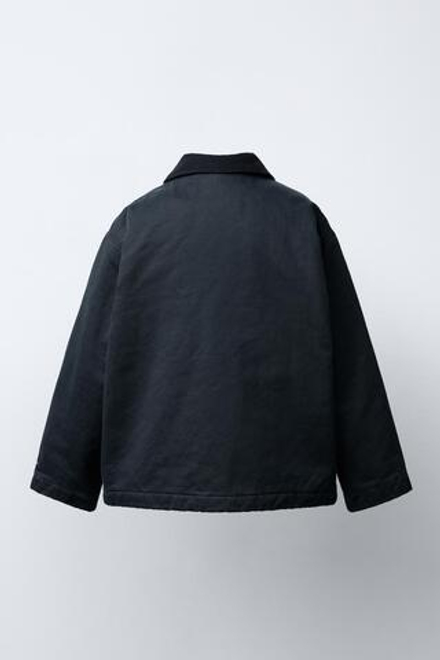 ZARA ПАРКА С ВОЩЕНЫМ ПОКРЫТИЕМ И КАРМАНАМИ, МОРСКОЙ СИНИЙ