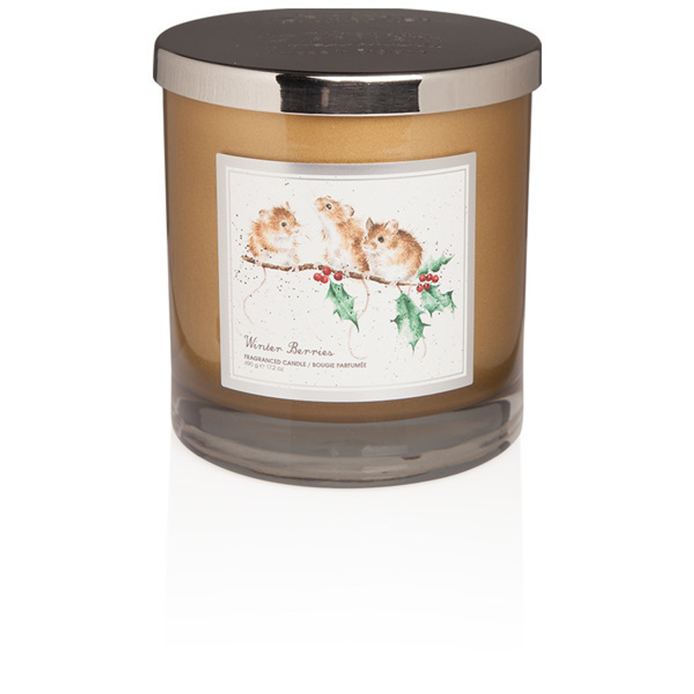 Свеча в банке с крышкой с 2 фитилями 10см Забавная фауна Мышки Royal Worcester