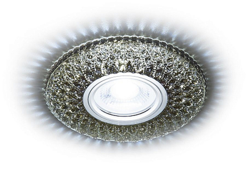 Встраиваемый точечный светильник со светодиодной лентой S333 BK/CLD хром/тонированный хрусталь/MR16+3W(LED COLD)