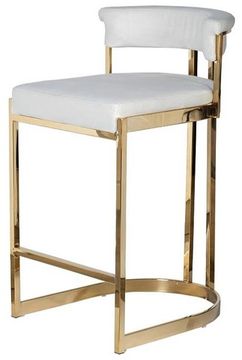 GY-B8216GOLD-LG Стул барный, велюр светло-серый/золото  49*55*85