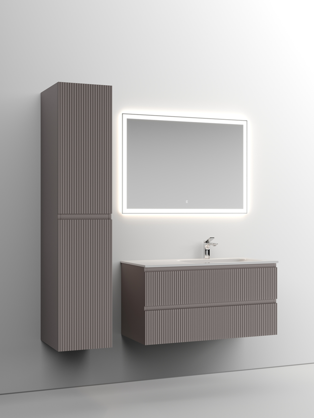 Тумба с раковиной Sancos Snob T 100 см SNT100RSM правая, doha soft