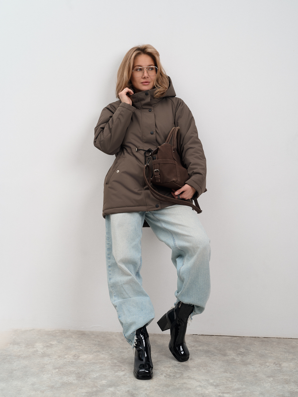 Парка женская демисезонная "Апрель" коричневый